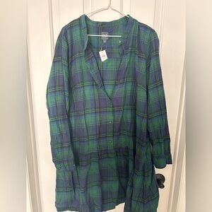 New with tags-Flannel flounce hem dress